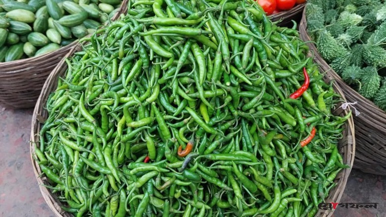 কাঁচামরিচের ঝাঁজে পুড়ছে বাজার, কেজি ৪০০ টাকা
